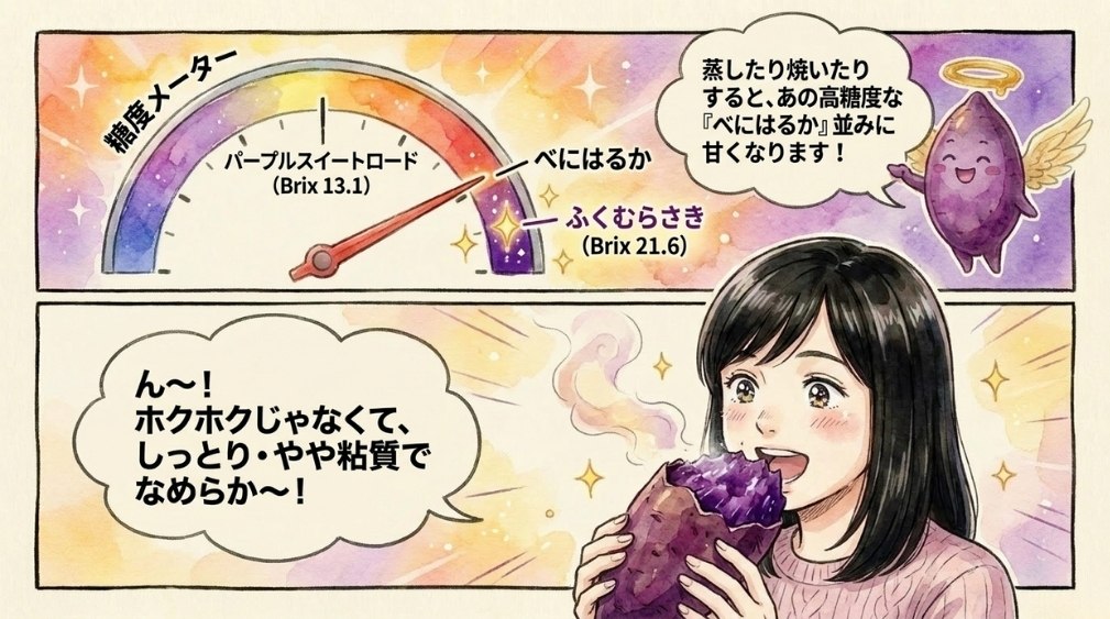 ふくむらさきの味・食感