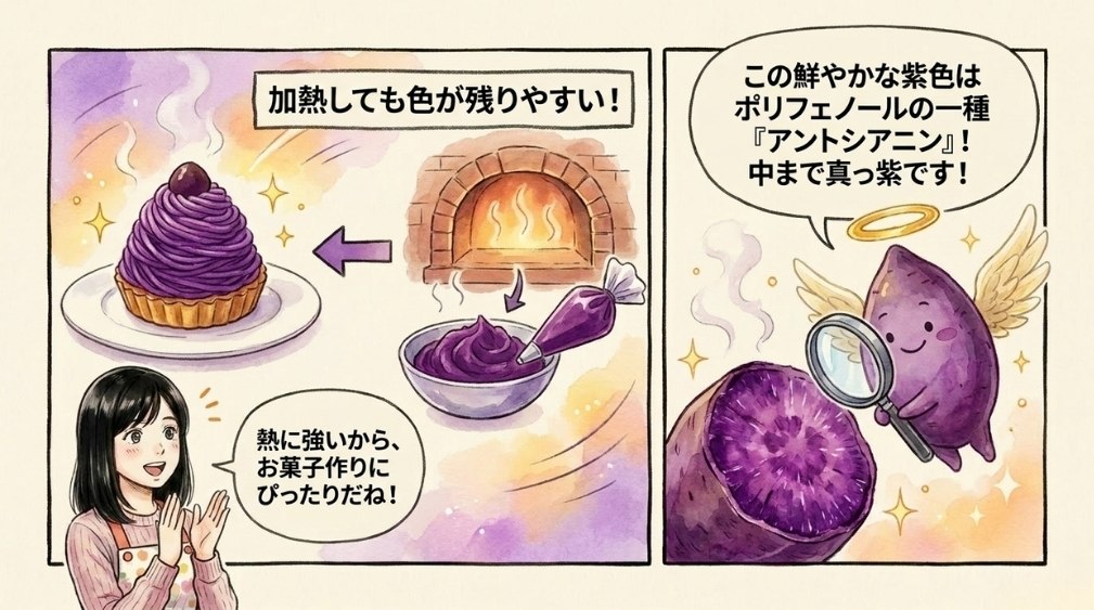 ふくむらさきの濃い紫色と見た目