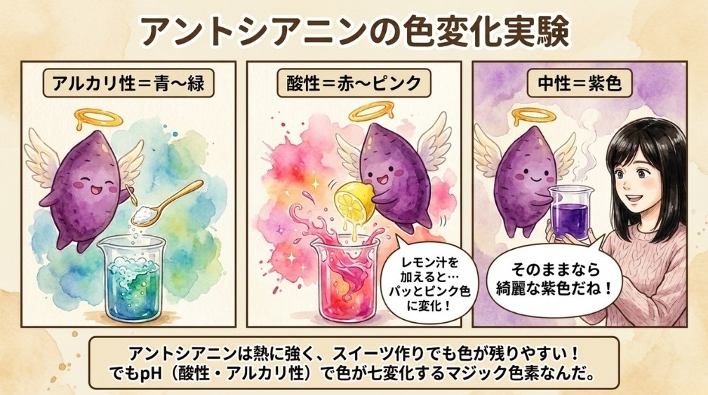 加熱・pHでの色の特徴